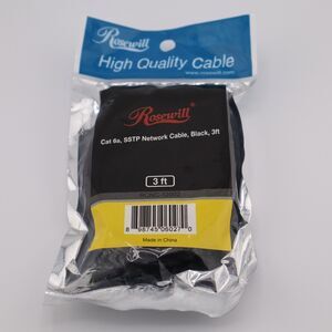 Rosewill Cat 6a SSTP Network Cable Black 3ft RCNC-12002